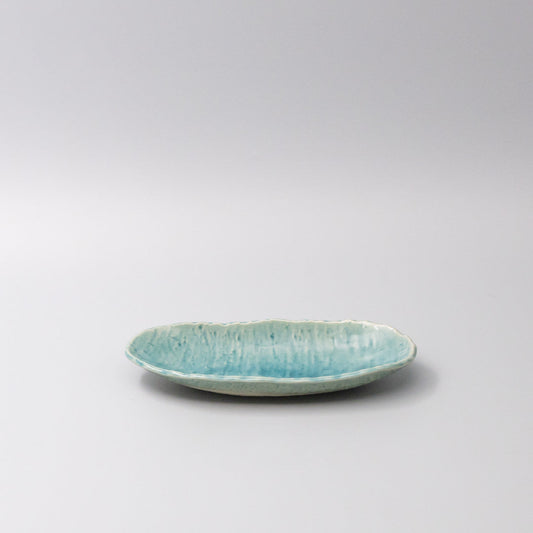 Sushi Plate 21cm Crackle Turquoise Glaze V637-C3677
