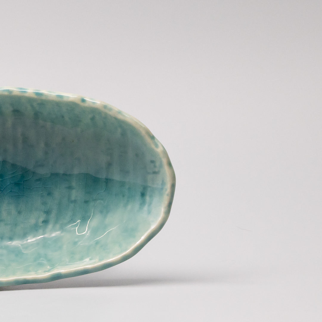 Sushi Plate 21cm Crackle Turquoise Glaze V637-C3677
