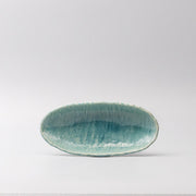 Sushi Plate 21cm Crackle Turquoise Glaze V637-C3677