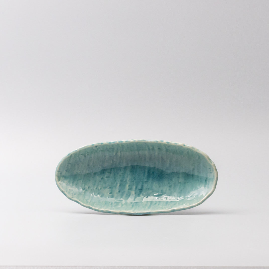 Sushi Plate 21cm Crackle Turquoise Glaze V637-C3677