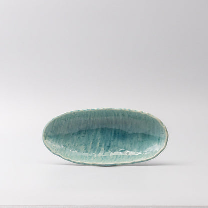 Sushi Plate 21cm Crackle Turquoise Glaze V637-C3677