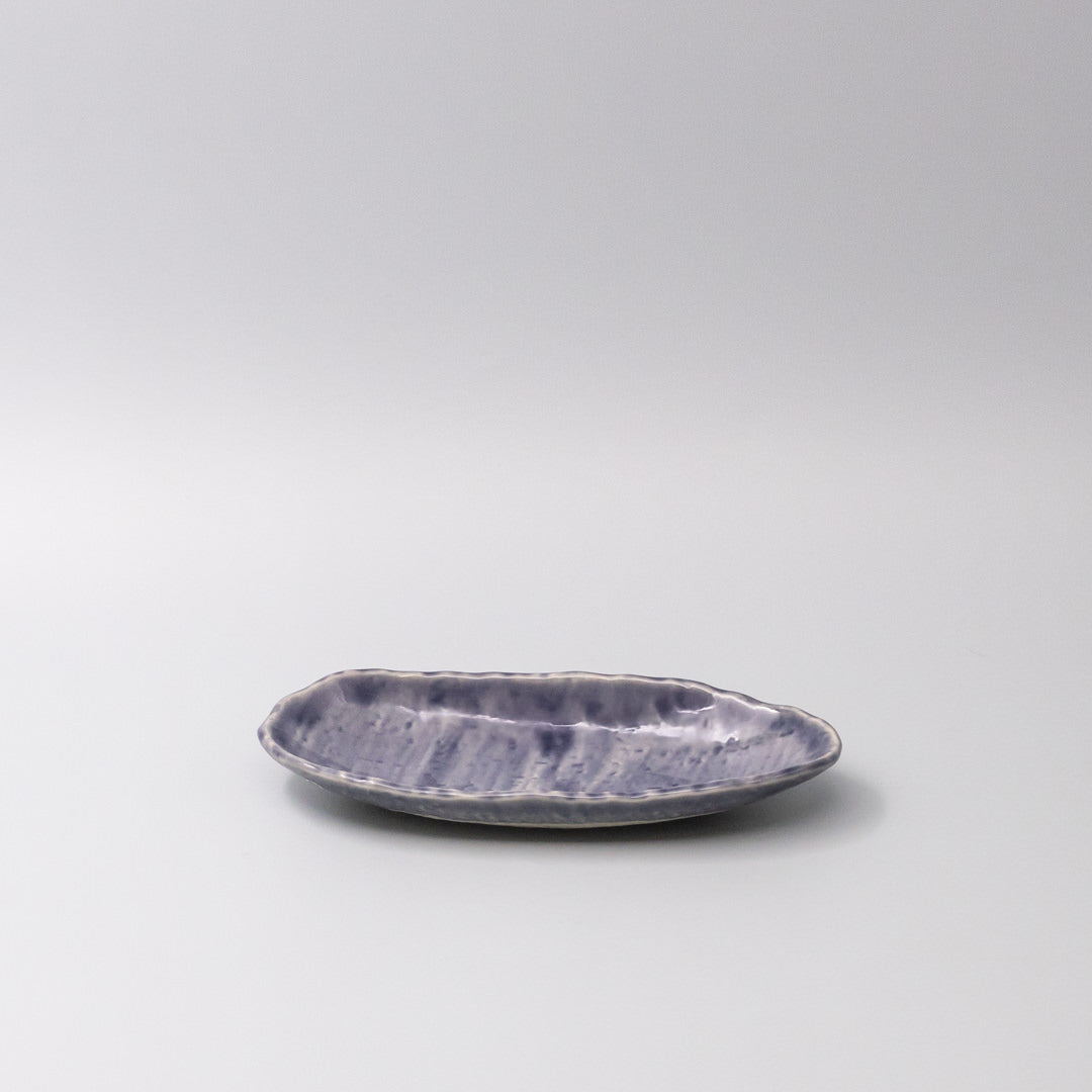 Sushi Plate 21cm Crackle Amethyst Glaze V637-C3678