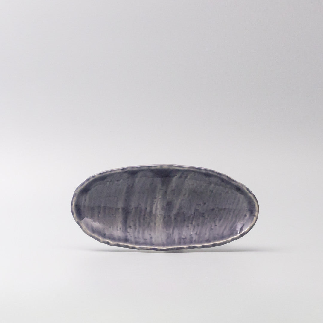 Sushi Plate 21cm Crackle Amethyst Glaze V637-C3678