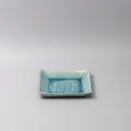 Plate Square 17cm Crackle Turquoise Glaze V637-C3679