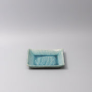 Plate Square 17cm Crackle Turquoise Glaze V637-C3679
