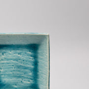 Plate Square 17cm Crackle Turquoise Glaze V637-C3679