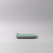 Plate Square 17cm Crackle Turquoise Glaze V637-C3679