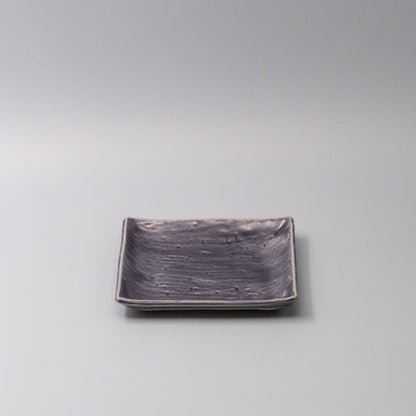 Plate Square 17cm Crackle Amethyst Glaze V637-C3680