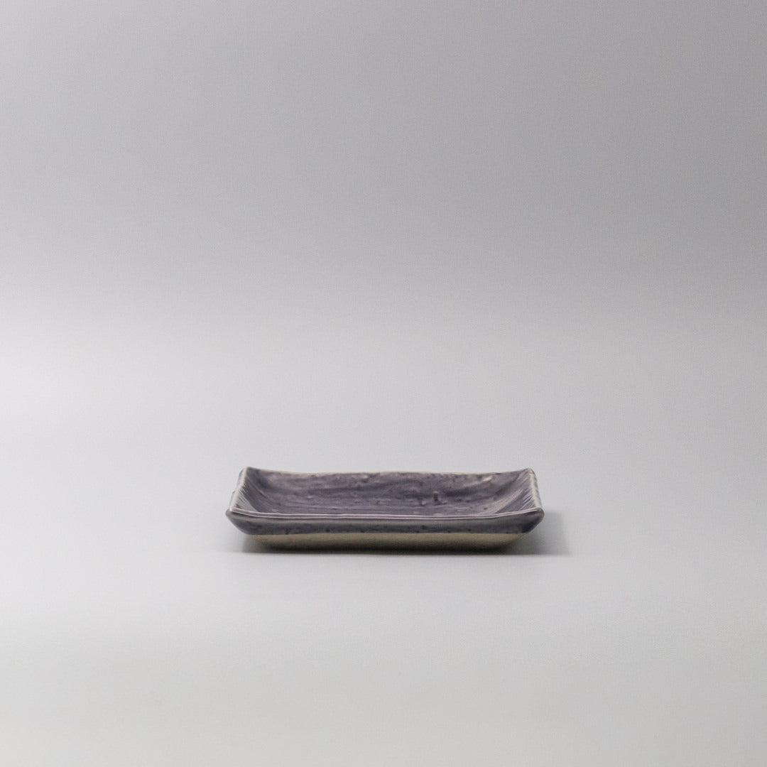 Plate Square 17cm Crackle Amethyst Glaze V637-C3680