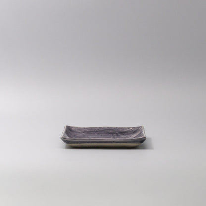 Plate Square 17cm Crackle Amethyst Glaze V637-C3680