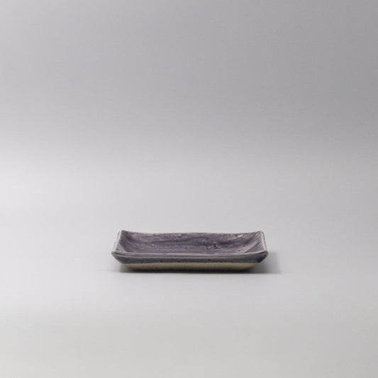 Plate Square 17cm Crackle Amethyst Glaze V637-C3680