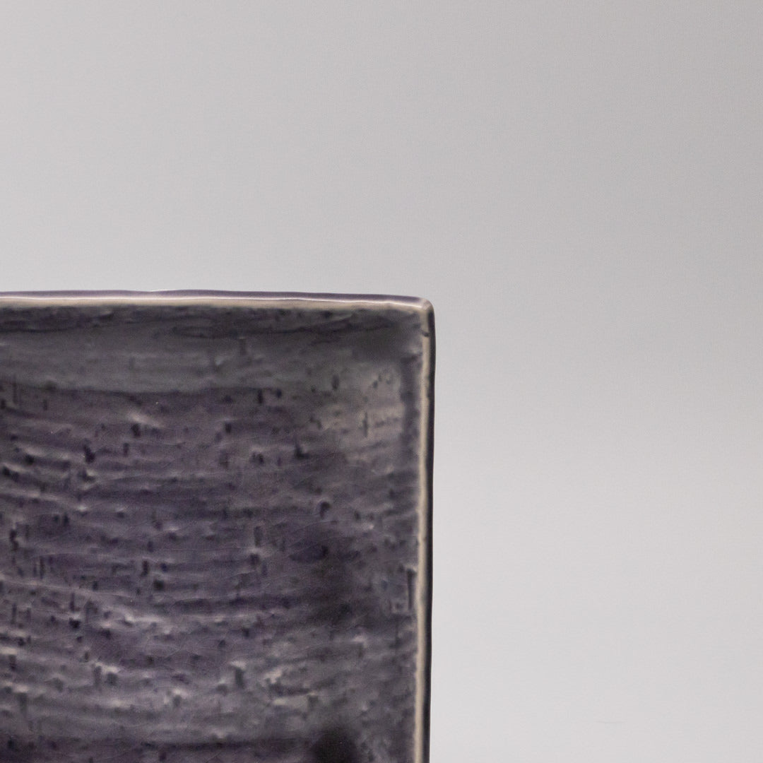 Plate Square 17cm Crackle Amethyst Glaze V637-C3680