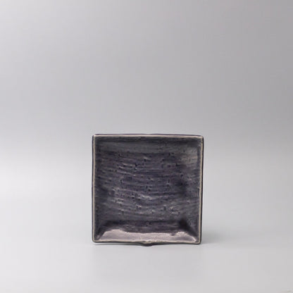 Plate Square 17cm Crackle Amethyst Glaze V637-C3680