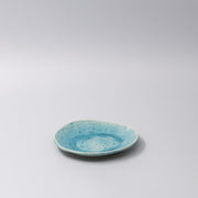 Plate Oval 15cm Crackle Turquoise Glaze V637-C3681