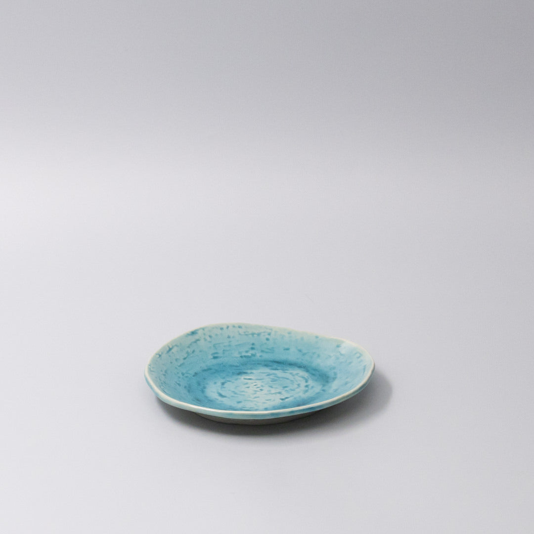 Plate Oval 15cm Crackle Turquoise Glaze V637-C3681