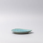 Plate Oval 15cm Crackle Turquoise Glaze V637-C3681