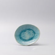 Plate Oval 15cm Crackle Turquoise Glaze V637-C3681