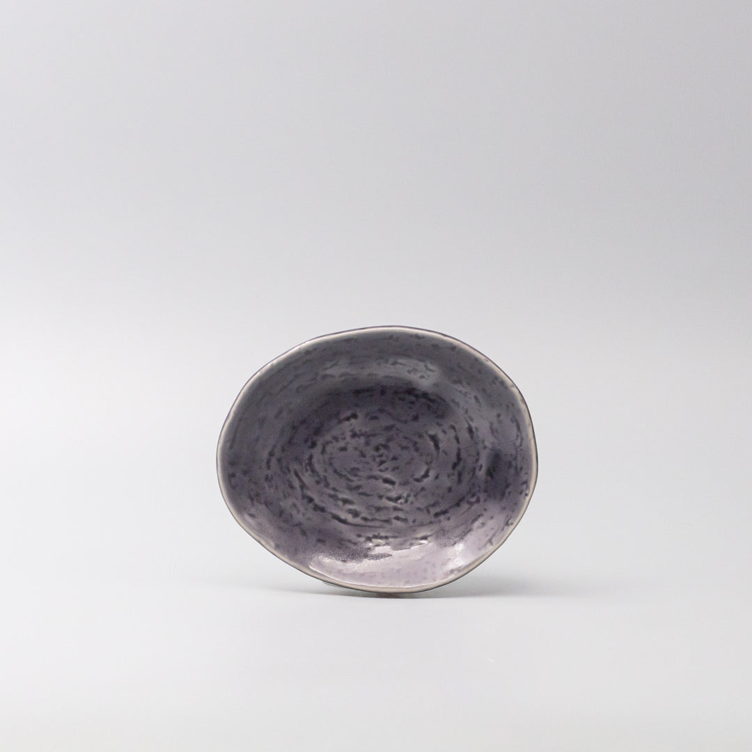 Plate Oval 15cm Crackle Amethyst Glaze V637-C3682