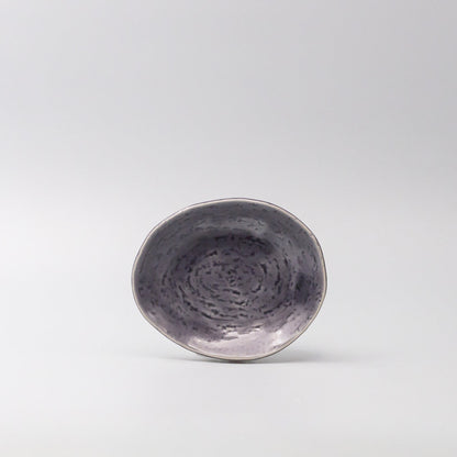 Plate Oval 15cm Crackle Amethyst Glaze V637-C3682