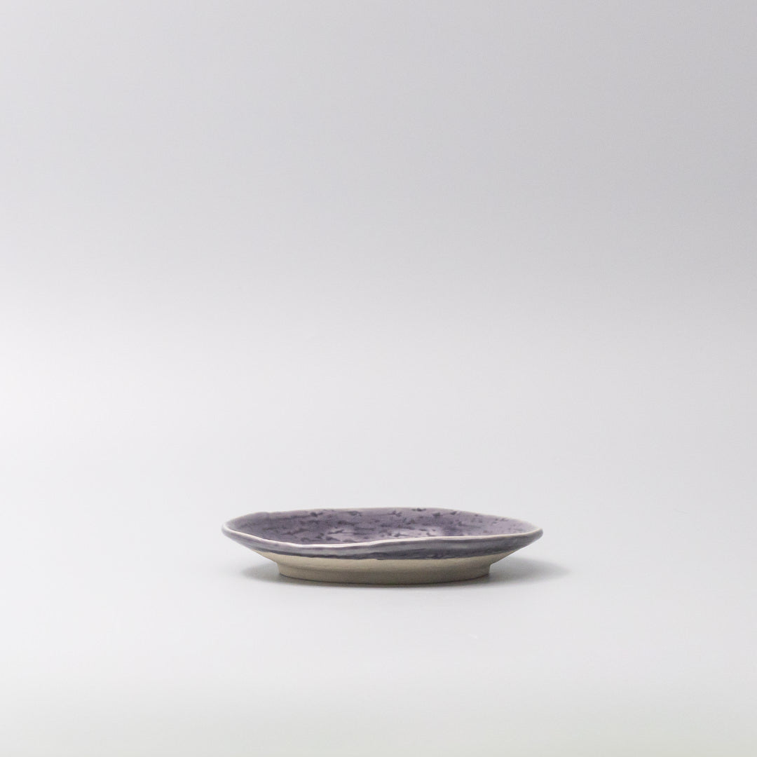 Plate Oval 15cm Crackle Amethyst Glaze V637-C3682