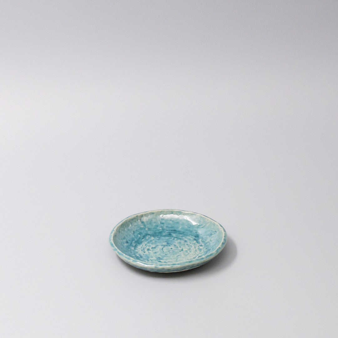 Sauce Dish 11.5cm Crackle Turquoise Glaze V637-C3683