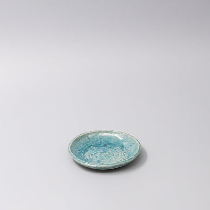 Sauce Dish 11.5cm Crackle Turquoise Glaze V637-C3683