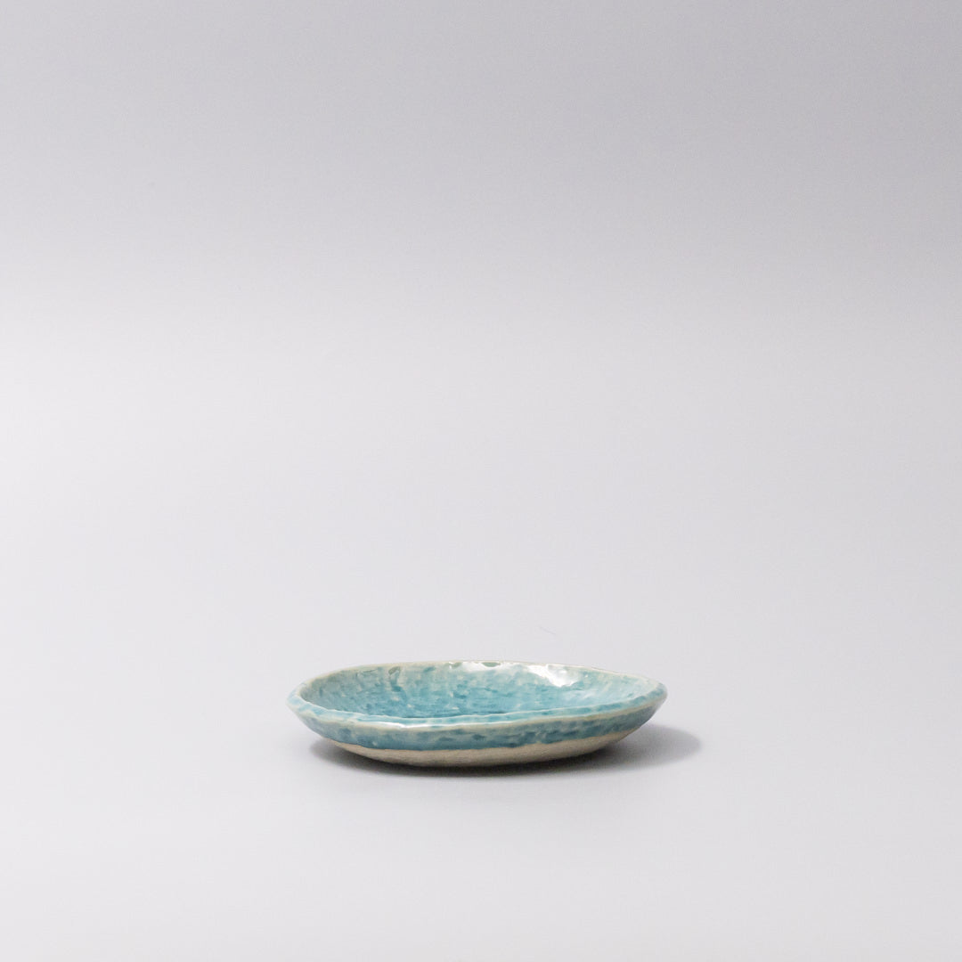 Sauce Dish 11.5cm Crackle Turquoise Glaze V637-C3683