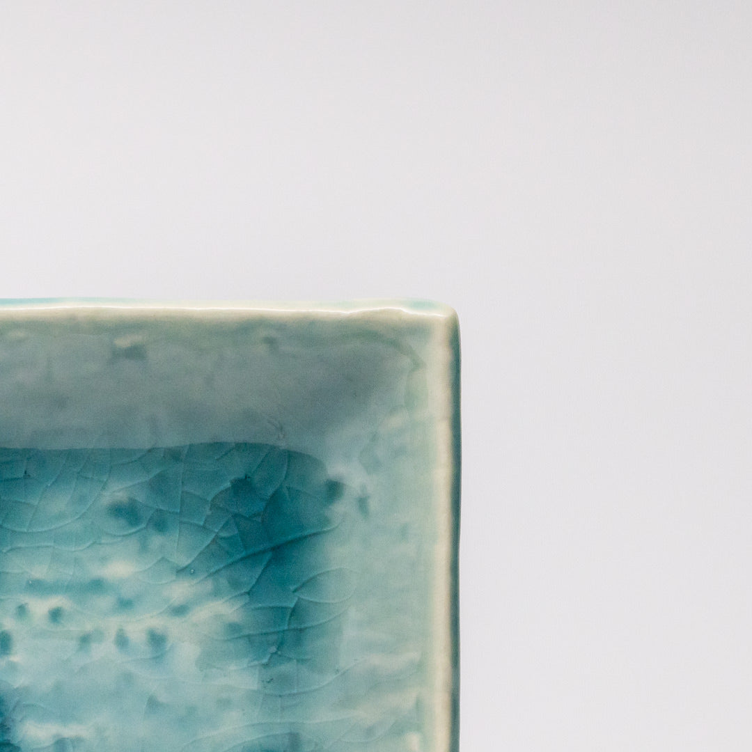 Sauce Dish 10cm Crackle Turquoise Glaze V637-C3685