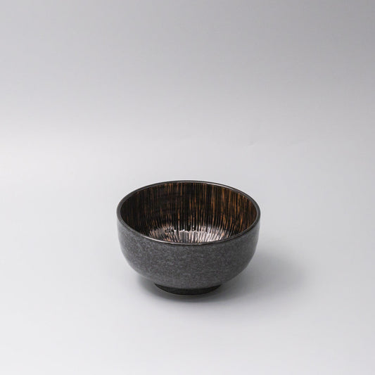 Bowl 16cm Bronze Converging Line Glaze V637-C3709