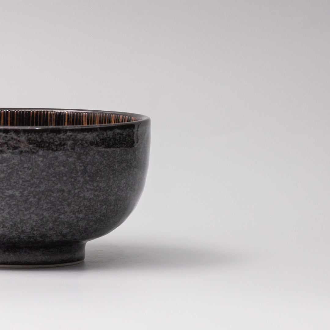 Bowl 16cm Bronze Converging Line Glaze V637-C3709