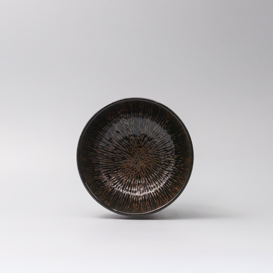Bowl 16cm Bronze Converging Line Glaze V637-C3709