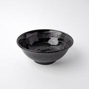 Udon Bowl Fluted 19.5cm Gunmetal Swirl Glaze V637-C3717