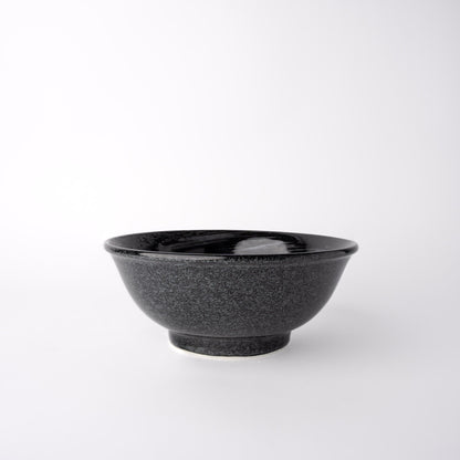 Udon Bowl Fluted 19.5cm Gunmetal Swirl Glaze V637-C3717