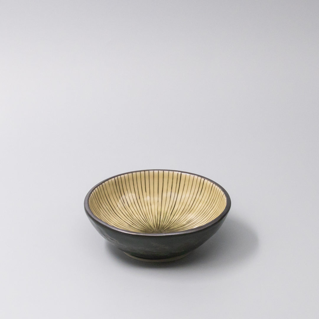 Bowl 13cm Green Converging Line Glaze V637-C3735