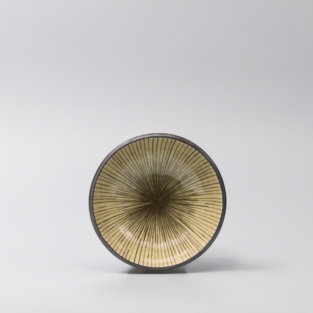 Bowl 13cm Green Converging Line Glaze V637-C3735