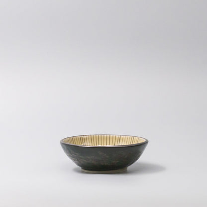 Bowl 13cm Green Converging Line Glaze V637-C3735