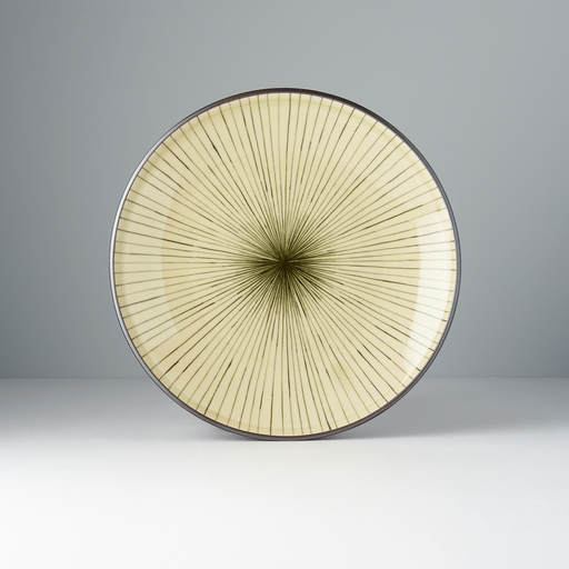 Dinner Plate 25cm Green Converging Line Glaze V637-C3782