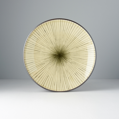 Dinner Plate 25cm Green Converging Line Glaze V637-C3782