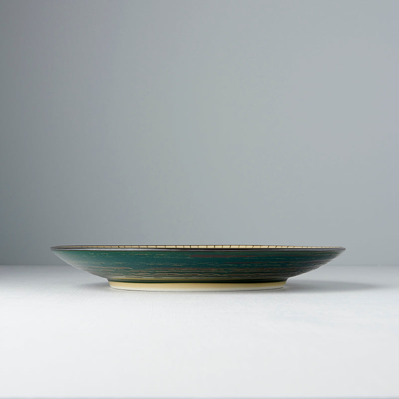 Dinner Plate 25cm Green Converging Line Glaze V637-C3782