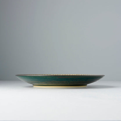 Dinner Plate 25cm Green Converging Line Glaze V637-C3782