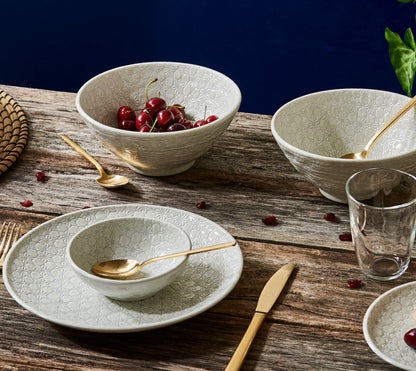Bowl Large 19.5cm White Star Glaze V637-C3797