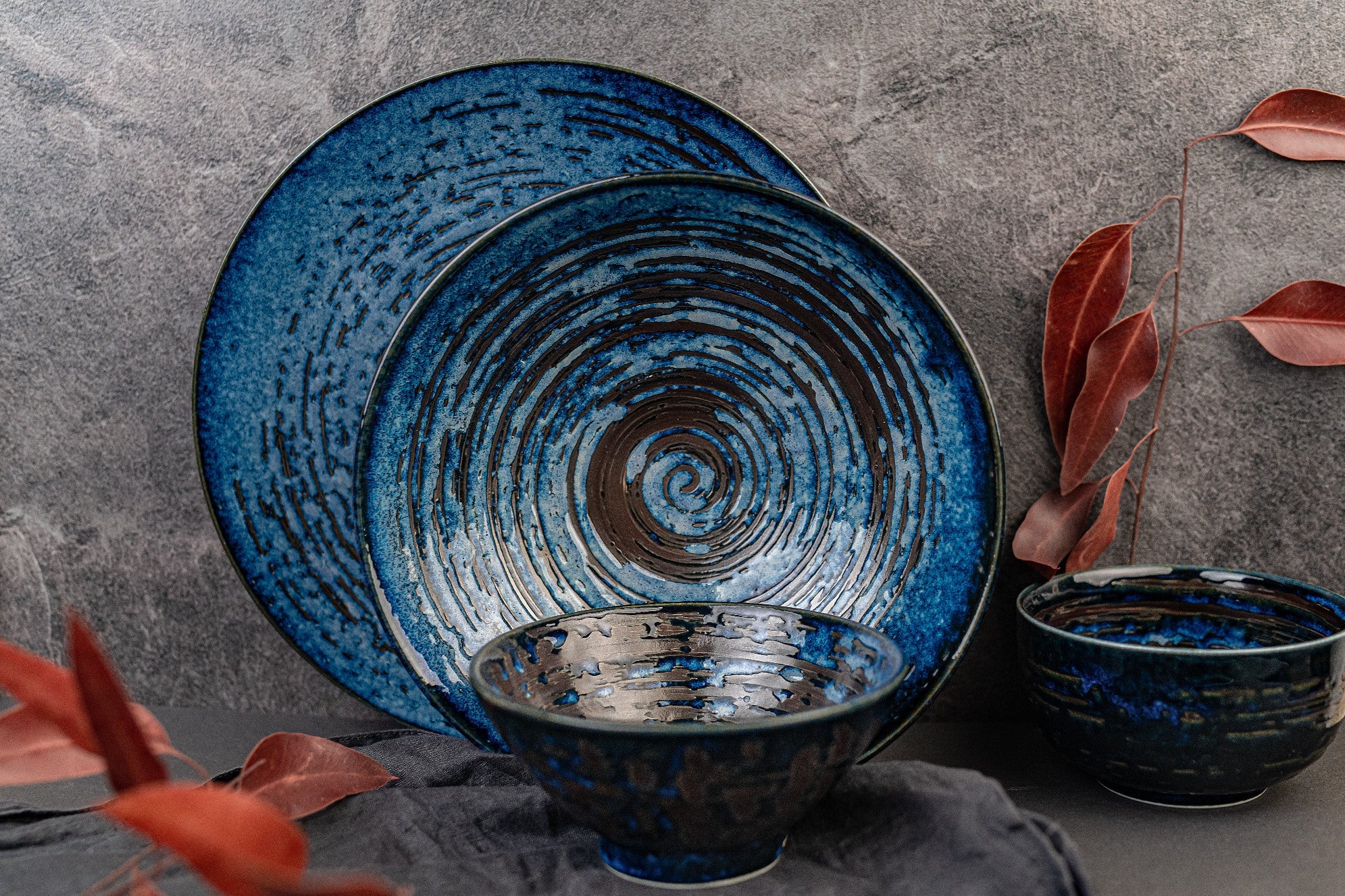 Bowl U Shape 13cm Copper Swirl Glaze V637-C3800