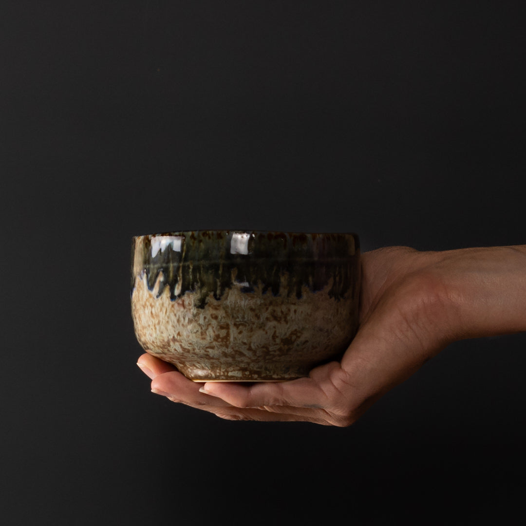 Matcha Tea Bowl 11.5cm Earth with Forest River V637-C3868