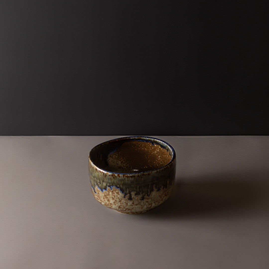Matcha Tea Bowl 11.5cm Earth with Forest River V637-C3868
