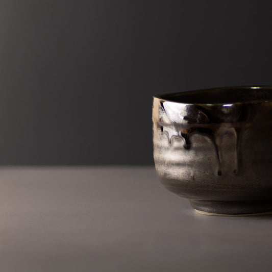 Matcha Tea Bowl 11.5cm Metallic Black V637-C3869