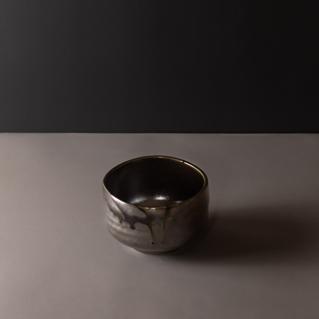 Matcha Tea Bowl 11.5cm Metallic Black V637-C3869