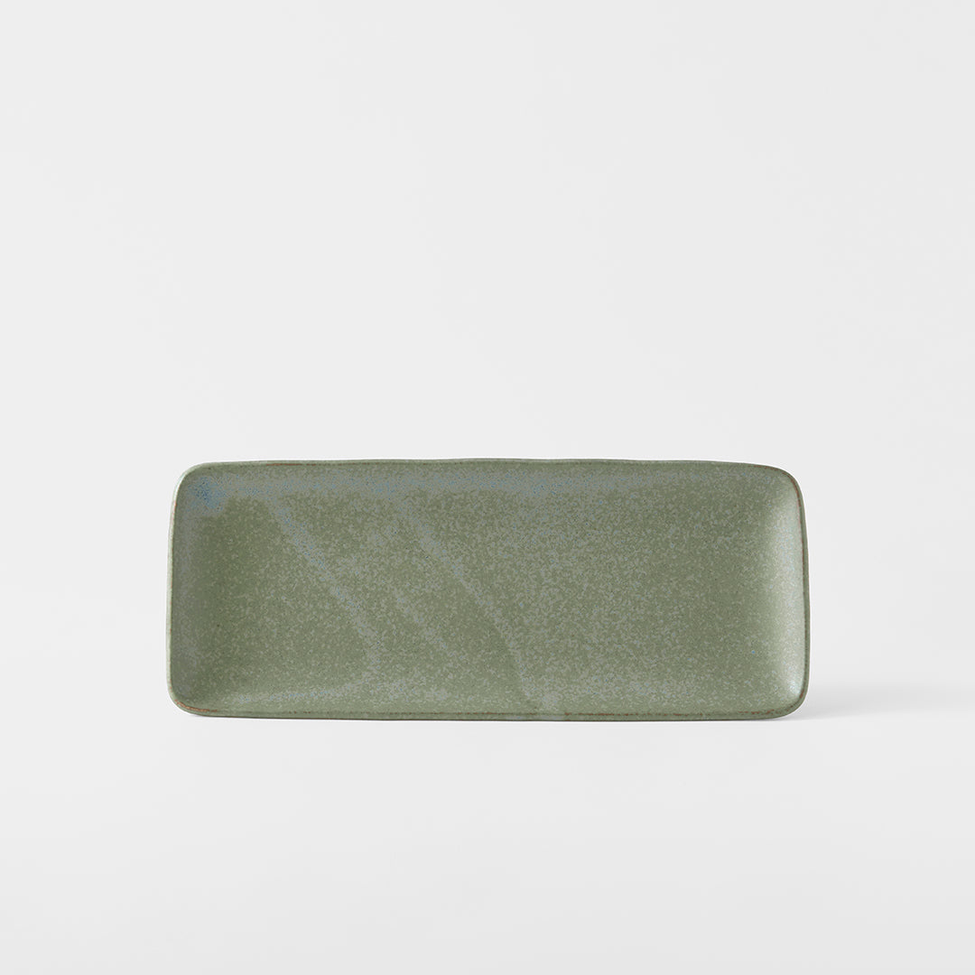 Plate Rectangular 29cm Green Fade Glaze V637-C4048