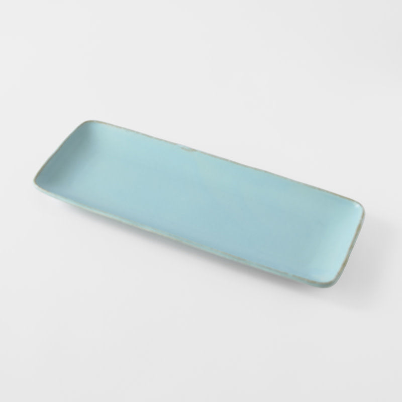 Sashimi Plate 29cm Soda Blue Glaze V637-C4051