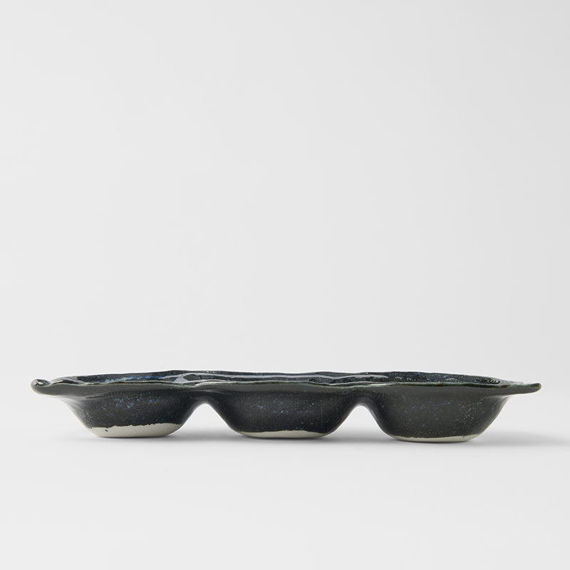 Edamame Triple Pod Dish 200ml Indigo Blue V637-C4164