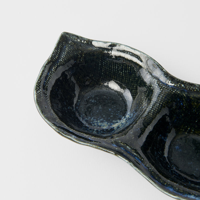 Edamame Triple Pod Dish 200ml Indigo Blue V637-C4164